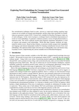 Exploring Word Embeddings for Unsupervised Textual User-Generated
  Content Normalization