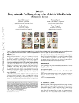 DRAW: Deep networks for Recognizing styles of Artists Who illustrate
  children's books