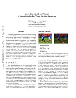 Show, Ask, Attend, and Answer: A Strong Baseline For Visual Question
  Answering