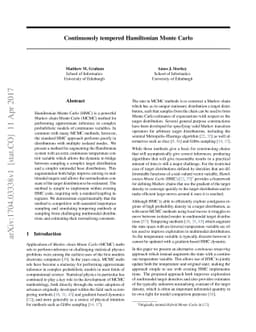Continuously tempered Hamiltonian Monte Carlo