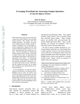 Leveraging Term Banks for Answering Complex Questions: A Case for Sparse
  Vectors