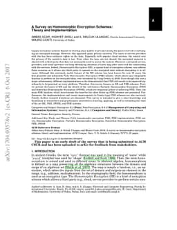 A Survey on Homomorphic Encryption Schemes: Theory and Implementation