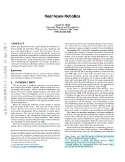 Healthcare Robotics