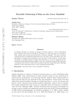 Tractable Clustering of Data on the Curve Manifold
