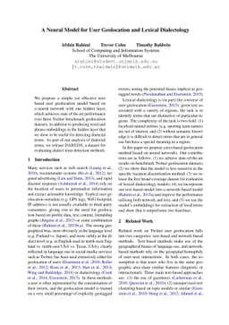 A Neural Model for User Geolocation and Lexical Dialectology