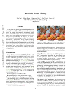 Zero-order Reverse Filtering