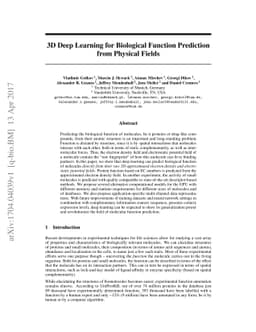 3D Deep Learning for Biological Function Prediction from Physical Fields