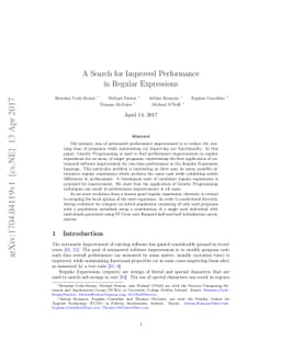 A Search for Improved Performance in Regular Expressions