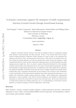 A dynamic connectome supports the emergence of stable computational
  function of neural circuits through reward-based learning