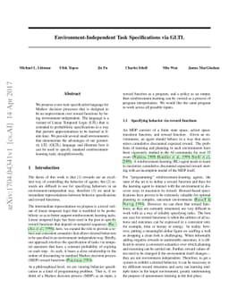 Environment-Independent Task Specifications via GLTL