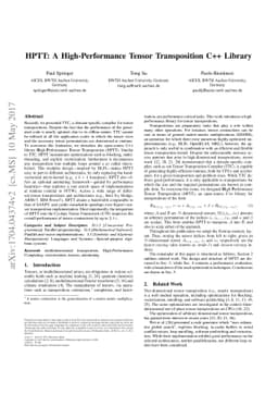 HPTT: A High-Performance Tensor Transposition C++ Library