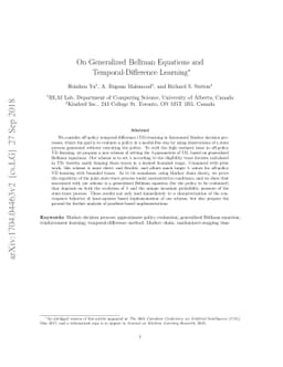On Generalized Bellman Equations and Temporal-Difference Learning
