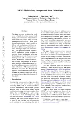 MUSE: Modularizing Unsupervised Sense Embeddings