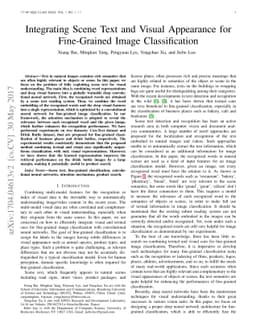 Integrating Scene Text and Visual Appearance for Fine-Grained Image
  Classification