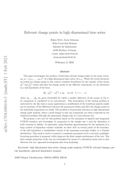 Relevant change points in high dimensional time series