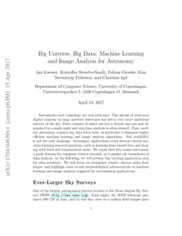 Big Universe, Big Data: Machine Learning and Image Analysis for
  Astronomy