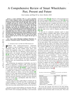 A Comprehensive Review of Smart Wheelchairs: Past, Present and Future