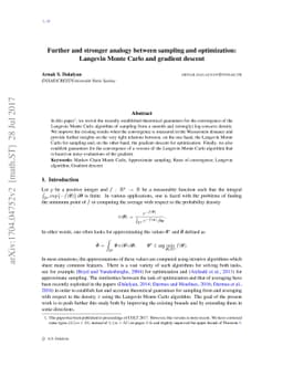 Further and stronger analogy between sampling and optimization: Langevin
  Monte Carlo and gradient descent