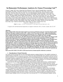 In-Datacenter Performance Analysis of a Tensor Processing Unit