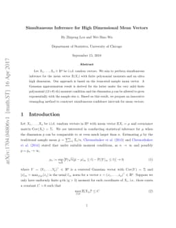 Simultaneous Inference for High Dimensional Mean Vectors