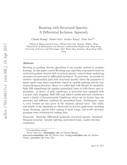 Boosting with Structural Sparsity: A Differential Inclusion Approach