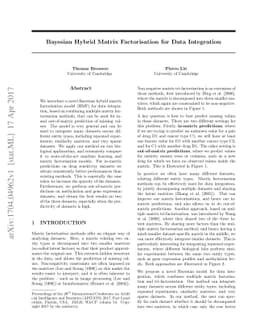 Bayesian Hybrid Matrix Factorisation for Data Integration