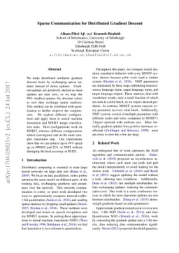 Sparse Communication for Distributed Gradient Descent