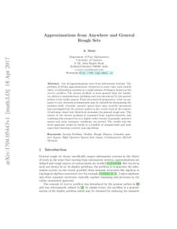 Approximations from Anywhere and General Rough Sets
