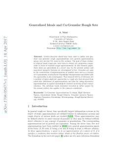Generalized Ideals and Co-Granular Rough Sets