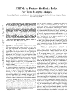 FSITM: A Feature Similarity Index For Tone-Mapped Images