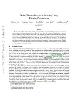 Noise-Tolerant Interactive Learning from Pairwise Comparisons