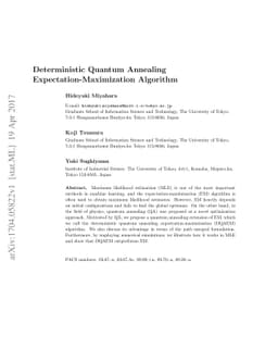 Deterministic Quantum Annealing Expectation-Maximization Algorithm