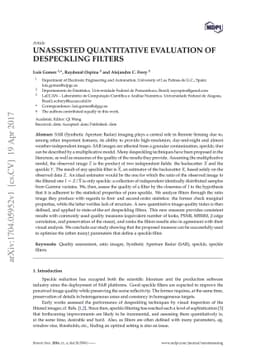 Unassisted Quantitative Evaluation Of Despeckling Filters