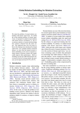 Global Relation Embedding for Relation Extraction