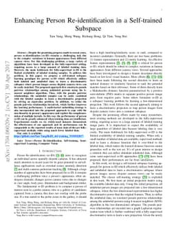 Enhancing Person Re-identification in a Self-trained Subspace