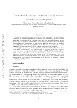 Certification of Compact Low-Stretch Routing Schemes