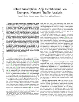 Robust Smartphone App Identification Via Encrypted Network Traffic
  Analysis
