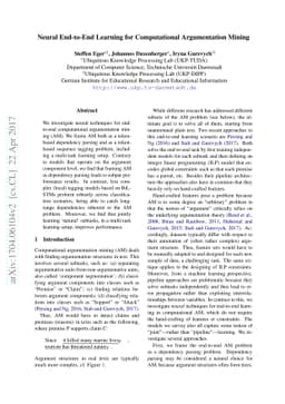 Neural End-to-End Learning for Computational Argumentation Mining