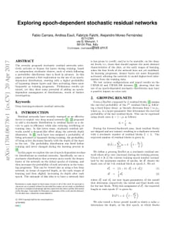 Exploring epoch-dependent stochastic residual networks
