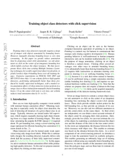 Training object class detectors with click supervision
