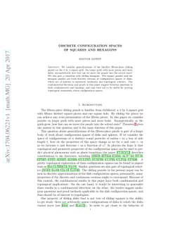 Discrete configuration spaces of squares and hexagons