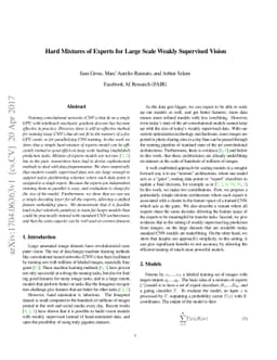 Hard Mixtures of Experts for Large Scale Weakly Supervised Vision