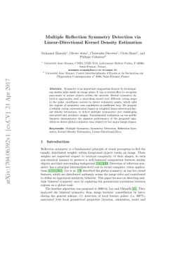 Multiple Reflection Symmetry Detection via Linear-Directional Kernel
  Density Estimation