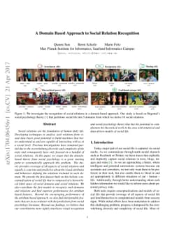 A Domain Based Approach to Social Relation Recognition
