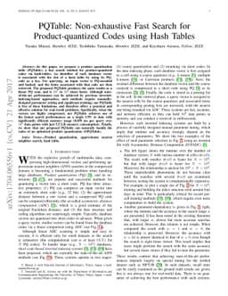 PQTable: Non-exhaustive Fast Search for Product-quantized Codes using
  Hash Tables