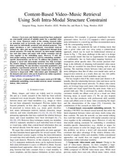 Content-Based Video-Music Retrieval Using Soft Intra-Modal Structure
  Constraint