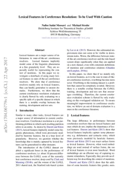 Lexical Features in Coreference Resolution: To be Used With Caution