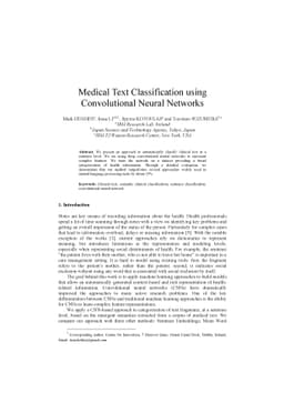 Medical Text Classification using Convolutional Neural Networks