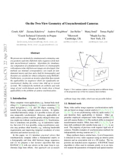 On the Two-View Geometry of Unsynchronized Cameras