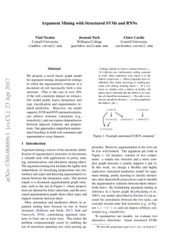 Argument Mining with Structured SVMs and RNNs